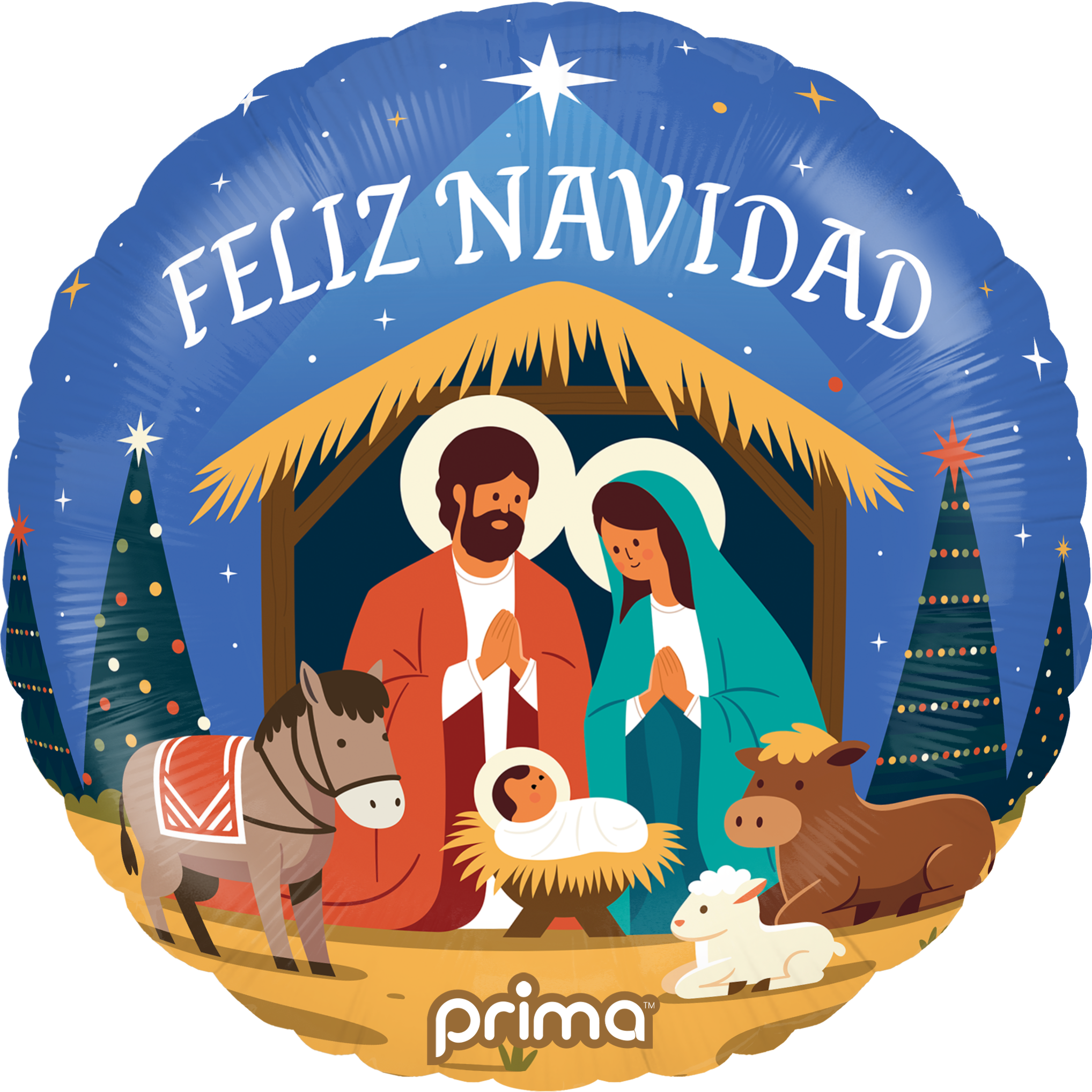 PRIMA 18" Round Feliz Navidad